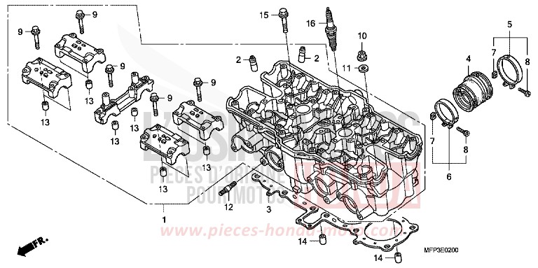 ZYLINDERKOPF von CB1300 Super Bold'or ABS DARKNESS BLACK METALLIC (NH463BF) von 2008
